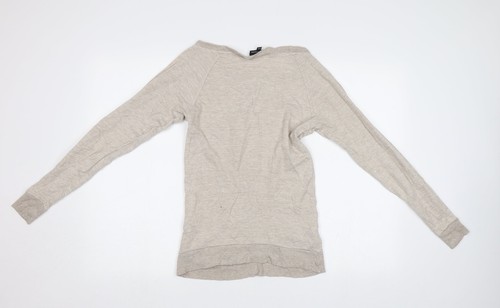 Warehouse Womens Beige Cotton Blend Henley Sweatshirt Size 6 - Stag - Picture 2 of 12