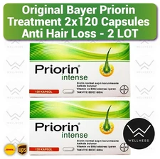 BAYER Priorin Intense Anti Hair Loss Treatment Herbal Capsules -2×120 Capsules