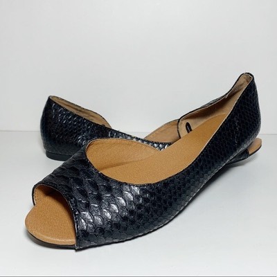 faux snakeskin flats