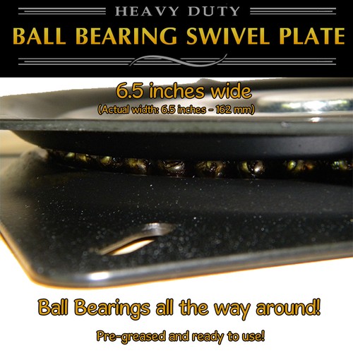 1pc - 6.5 inch (162mm) Full Ball Bearing Flat Swivel Plate Turntable - 第 3/6 張圖片