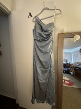 charmeuse draped one-shoulder bridesmaid dress