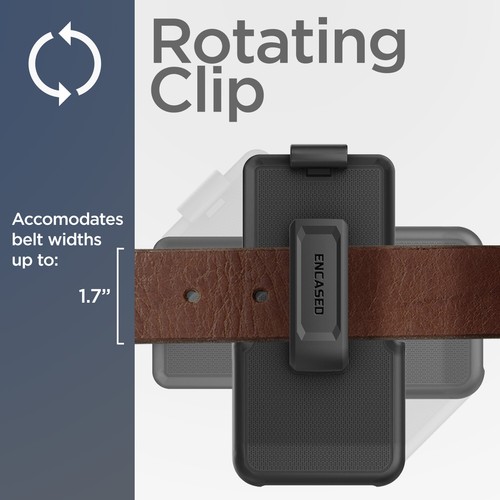 Motorola One 5G Ace Hülle mit Displayschutz und Gürtelclip Holster - Schwarz - Bild 3 von 11