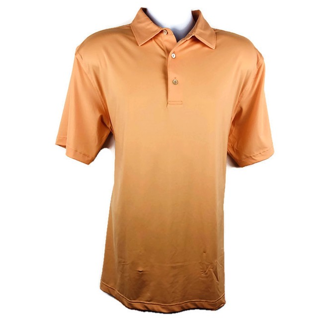 Peter Millar Mens Golf Shirt Size Large Light Orange Summer Comfort