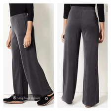 J. Jill Pure Jill Women's Pull-On Sand-Washed Wide Leg Pants Slinky Gray Medium