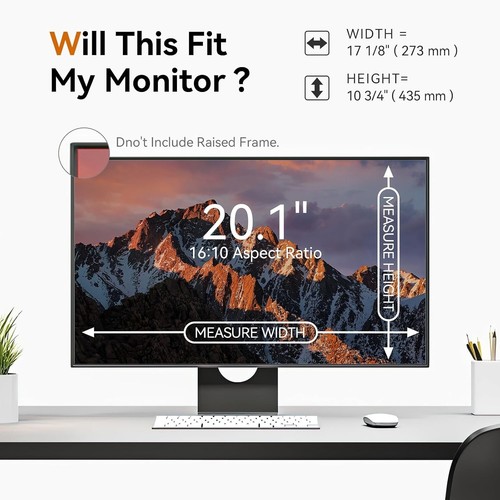 20.1-Inch Widescreen Monitor Privacy Filter with Microlouver Technology - 2 Pack - Picture 8 of 10