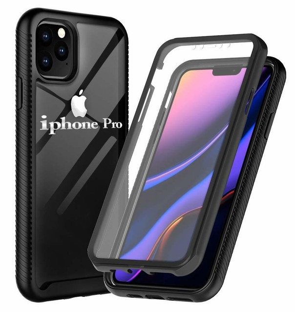 for Apple iPhone 11 PRO Case Crystal Clear/black Full Body Shockproof Cover Slim for sale online