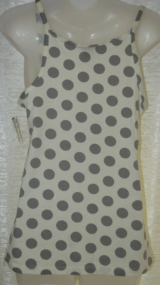 Camiseta sin mangas para mujer Rue 21 gris y blanco a lunares talla grande Foto 2 de 2