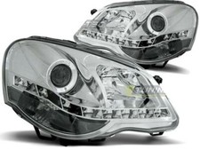 Scheinwerfer Paar VW Polo 9N3 05-09 Daylight LED chrom