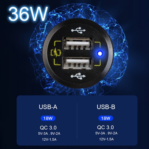 7 Gang LED Circuit Toggle Switch Panel Voltmeter QC3.0 USB for Car Marine Boat - Picture 5 of 13