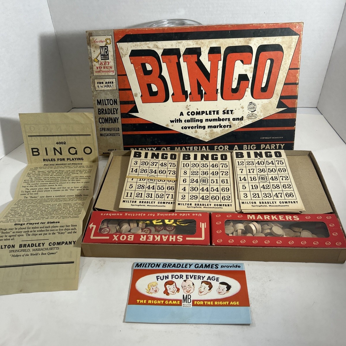 1939 Vintage Rare Milton Bradley BINGO Box Game - Complete | eBay