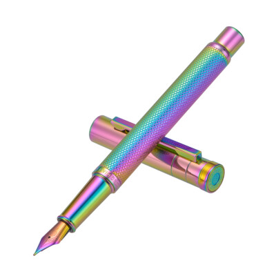 Hongdian Rainbow Forest Metal Fountain Pen Colored EF/F/M/Bent Gift Office Pen