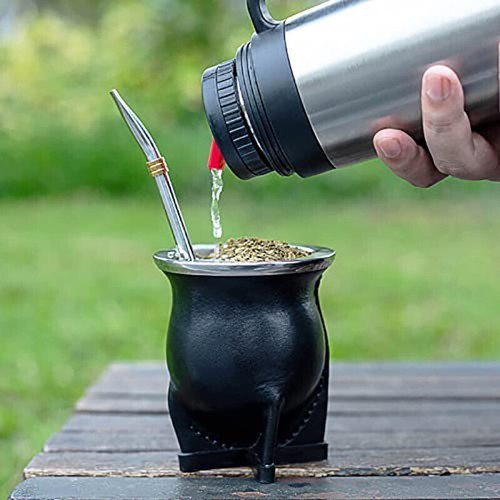 Keramikeinsatz Yerba Mate Tasse Argentina Kürbis mit Mate Bombilla Strohhalm Set - Bild 5 von 31