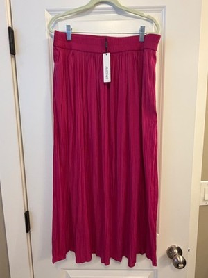 CHICO'S NWT $99 Pull On Sea Island Skirt, Purple Clover Maxi Skirt Size 2 US L
