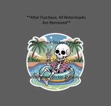 Skeleton Tube Sticker Waterproof Decal Floating Lake River Peace Gift NEW