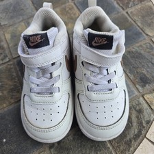 Nike Court Borough Low 2 TDV White/Bronze Toddler Unisex Sneakers Size 8C