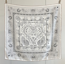 100 Twill Silk Square 90X90cm Bandanna Shawl Scarf White lace Print Wrap new