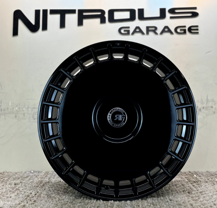 22 GLOSS BLK CONCAVE STAGGER RF30 WHEELS FIT BENTLEY GT GTC & FLYING SPUR 19-25
