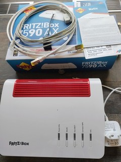 AVM FRITZ!Box 7590 AX Router avm DSL Fritzbox originale Verpackung und Zubehör