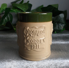 RARE ANTIQUE BOURNE DENBY 1911 KING GEORGE V CORONATION MUG TANKARD