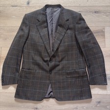 Ermenegildo Zegna Houndstooth Wool Cashmere Blazer Jacket Sportcoat Mens Size 52