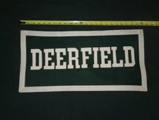 Vintage Deerfield Academy Wool Felt Stitched Banner VGC 12" by 24"
