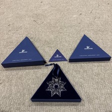 Ornamento grande fiocco di neve natalizio annuale Swarovski 2003 con scatole #622498