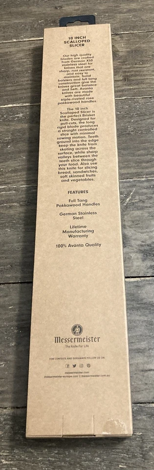 Cortadora festoneada Avanti de 10 pulgadas de Messermeister alemana X50 acero inoxidable ¡Nueva! Foto 2 de 3