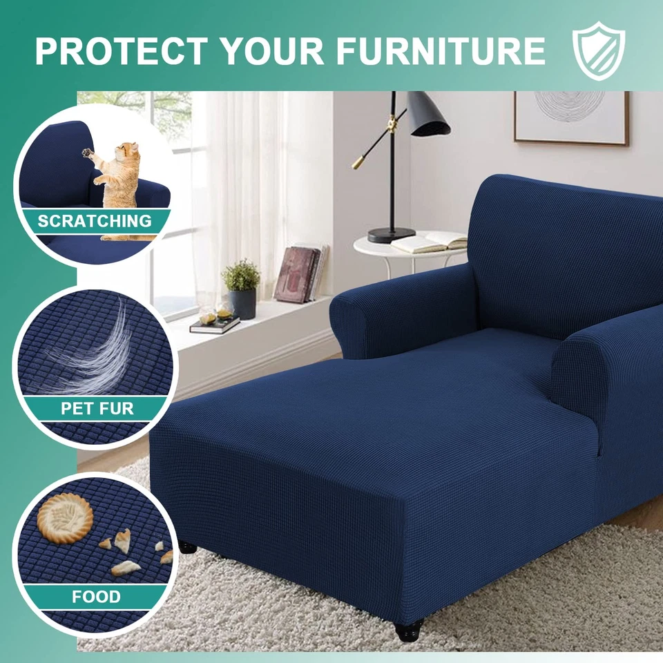 Funda Chaise Lounge Elástica Sofá Chaise Funda con Brazos Funda para Perro Mascota... Foto 3 de 4