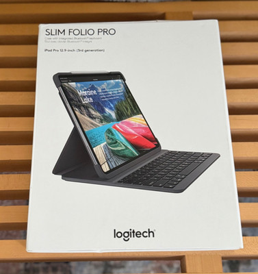 Logitech Slim Folio Pro Keyboard/Cover Case for Apple iPad Pro - Black