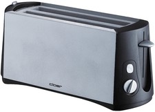 Cloer Toaster 3710 Langschlitz 4 Scheiben Schwarz Edelstahl 1380W