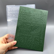 3D Plastic Embossing Folder Template Greetings and Blessings Texture 5X7 Inch fo