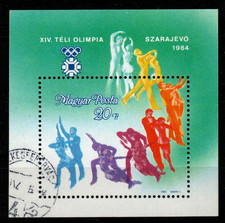 HUNGARY-1983.Souv.Sheet - Winter Olympic Games,Sarajevo USED!!! Mi.Bl.169.