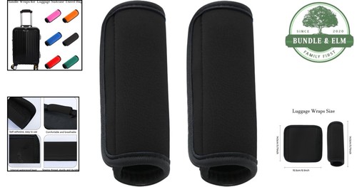2 Pack Luggage Handle Wraps Neoprene Bright Color Suitcase Handle Covers - Picture 2 of 9