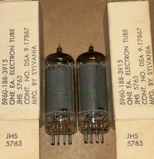 2 Sylvania Matched JHS 5763 Beam Power Amp Tubes NOS Rare Audio (el84 Dif-Pinout