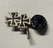 Original WWI Imperial German Stick Pin with Both Grades of The Iron Cross and
