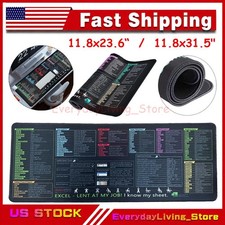 Excel Cheat Sheet Desk Mat, Excel Shortcut Key Mouse Pad, Water Resistant Mat