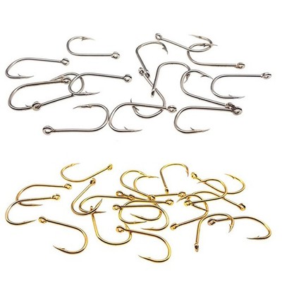 100Pcs/lot fishing hooks High carbon steel Black Bait Holder Fish Hook SetU L Jo
