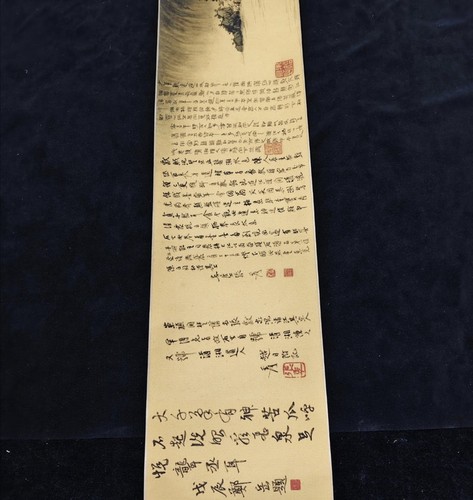 97 Zoll chinesisches altes langes Gemälde Seidenrollen Landschaft 湖山秋景von Zhang Daqian 张大千 - Bild 4 von 8