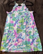 Lilly Pulitzer Billie Dress Mermaid in the Shade Ruffle Cotton Women's Sz S
