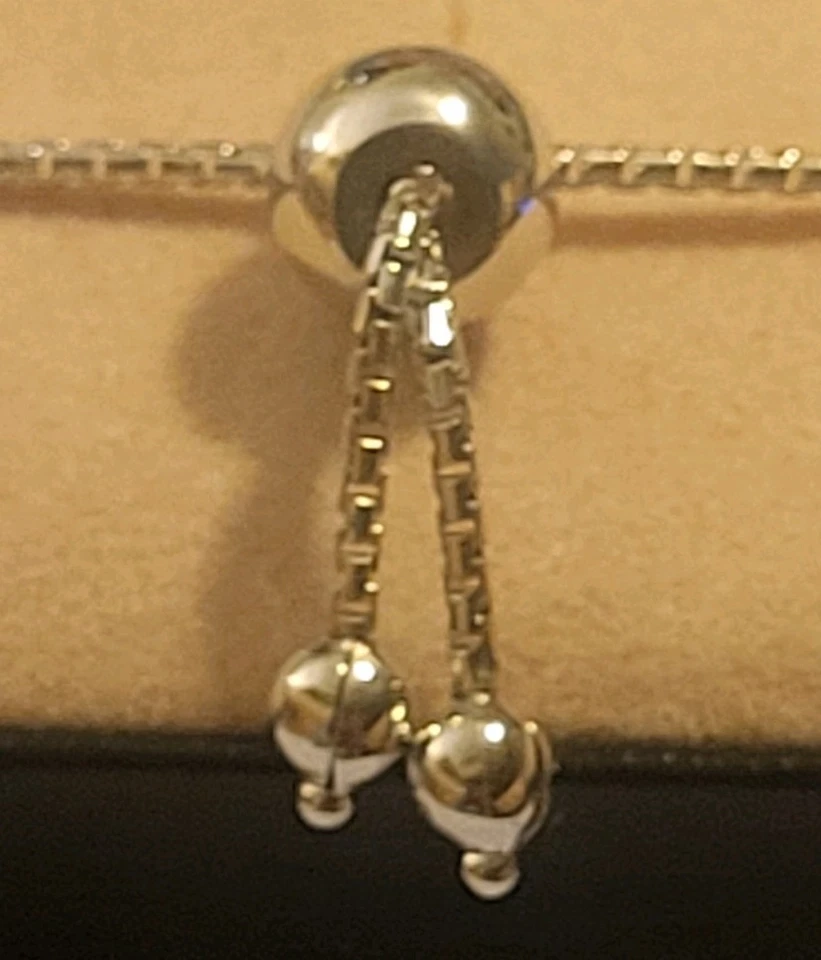 Preciosa Pulsera Ajustable Tenis Topacio Azul Londres, SS925, NUEVA EN PAQUETE Foto 4 de 4