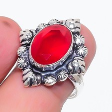 Red Garnet Gemstone Handmade 925 Sterling Silver Jewelry All Size Ring For Gift