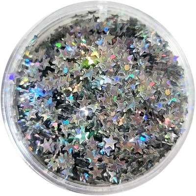 6 g Bio Streu Glitzer Silber Sterne Eulenspiegel