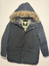 GAP Kids XXL Black Winter Parka Coat Hooded Faux Fur Lined Fits Adults XS