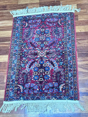 Vintage Middle Eastern Hand Knotted Wool Area Rug, 3'2'' x 1'11''