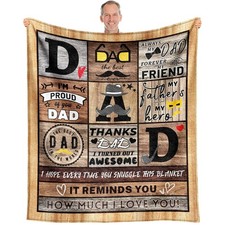 To Dad From Kids Throw Blanket 60x50 Inch Fathers Day Birthday Appreciation