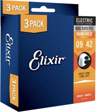 Strings Electric Guitar Strings with NANOWEB Coating, 3 Pack, Super Light .009-.