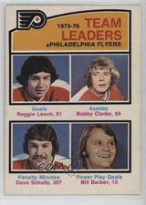 1976-77 O-Pee-Chee Team Leaders Reggie Leach Bobby Clarke Dave Schultz HOF 1e8j