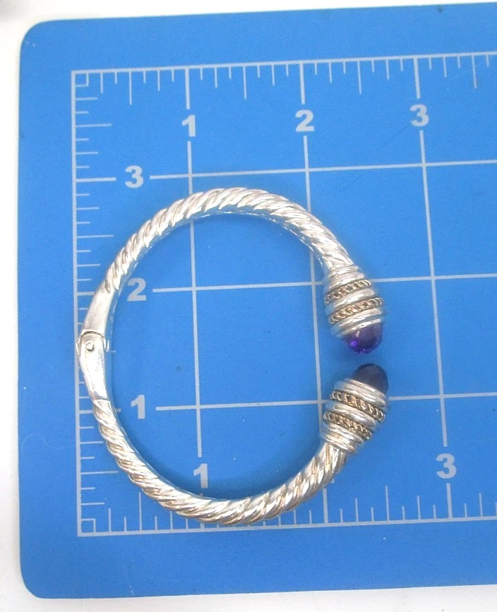 Brazalete brazalete brazalete con bisagras amatista y oro amarillo de 18k de Lagos Foto 4 de 4