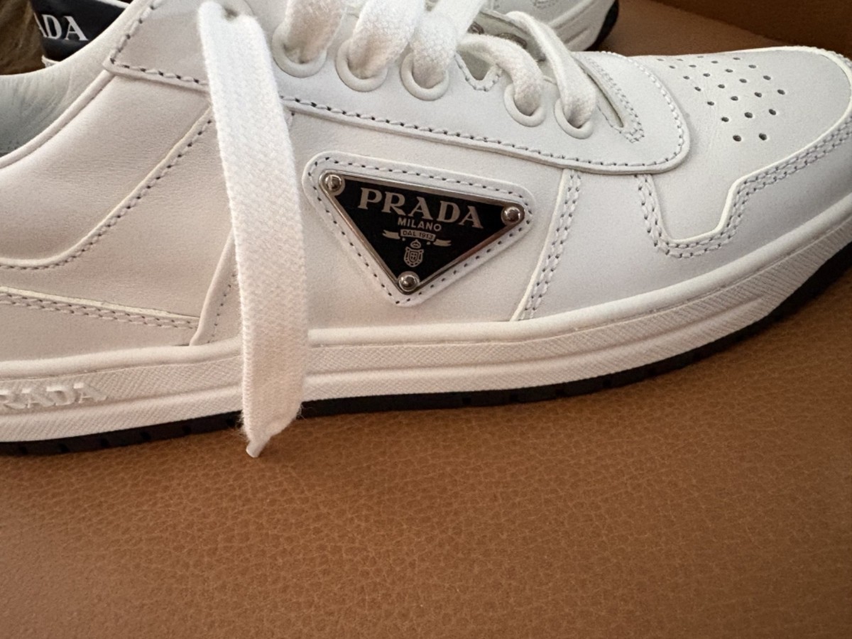 Prada White/Black Downtown Sneakers - Women's 36 | eBay