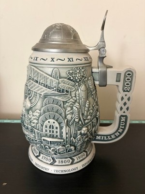 Vintage 1999 Avon Millennium Beer Stein 1000 Years History CUI Ceramarte Brazil